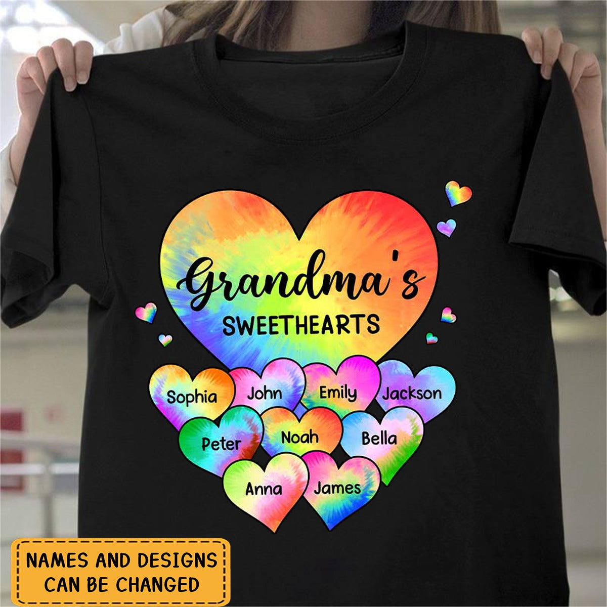 Grandma's Sweet Hearts Grandkids Tie Dye Shirt