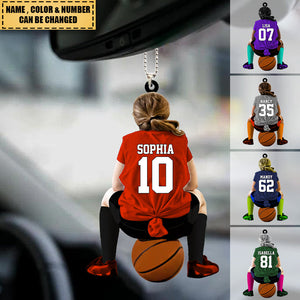 Personalized Basketball Acrylic Car / Christmas Ornament-With Name - Gift For Basketball Lovers