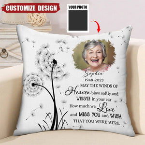 May the Winds of Heaven Memory -Personalized Memorial Pillow