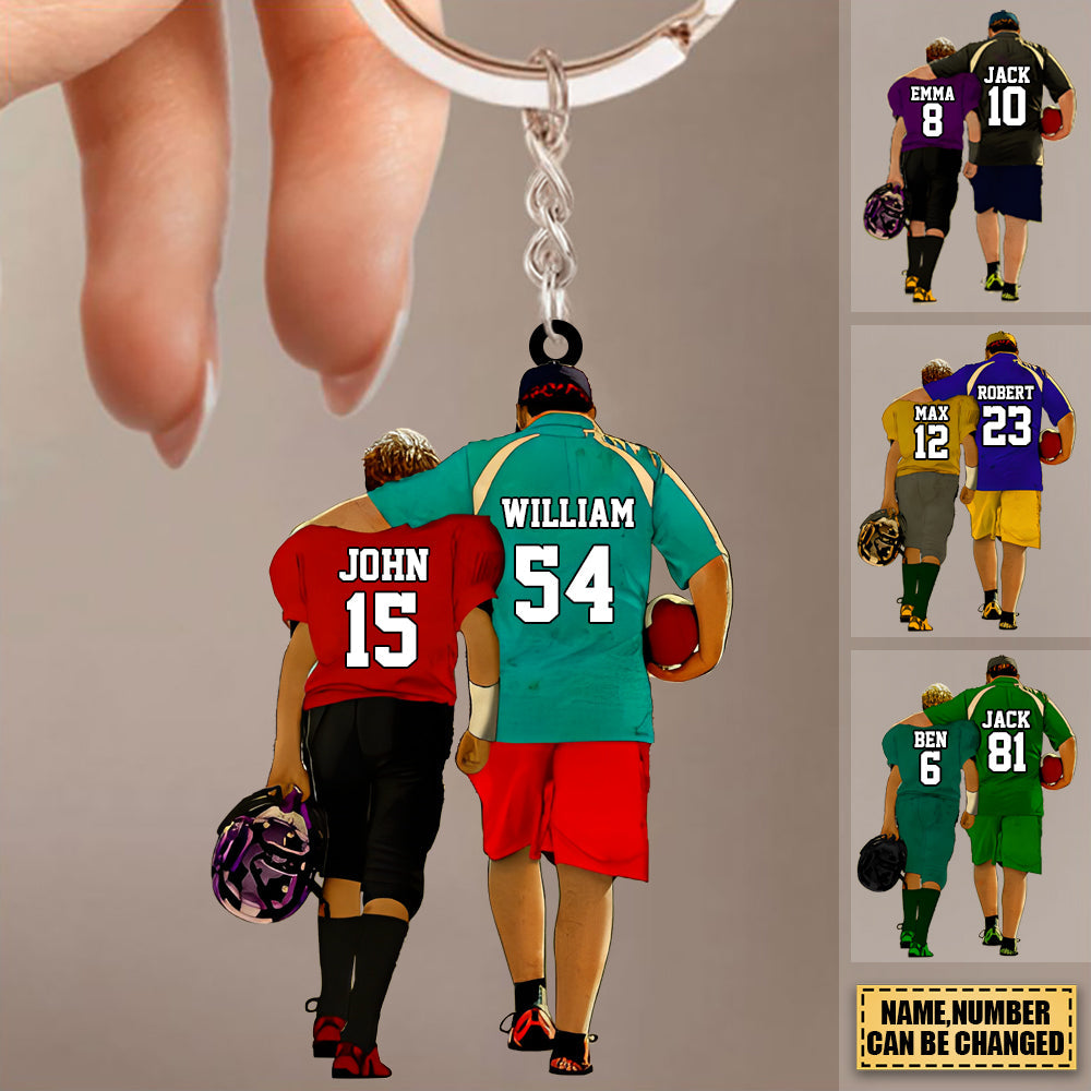 Personalized Football Acrylic Keychain with custom Name, Number,Gift For Football Player