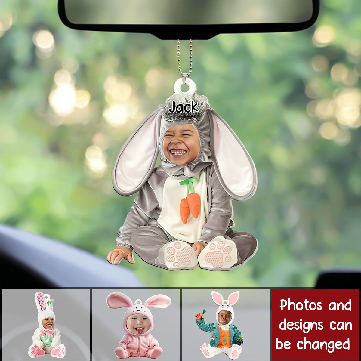 Custom Photo Gifts For Easter Baby-Car Hanging Ornament