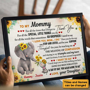 Personalized To My Mom I Love You Poster