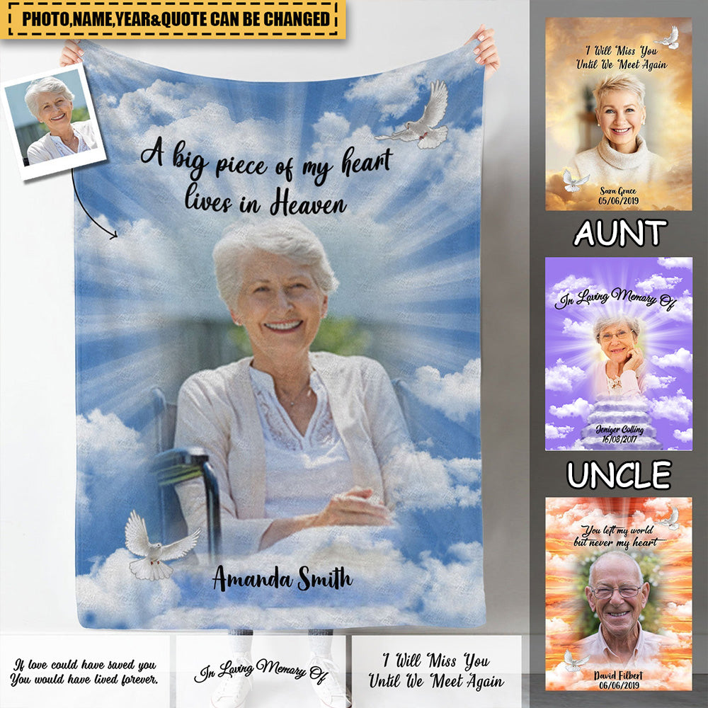 In Loving Memories Custom Photo Blanket Memorial - Memorial Gift