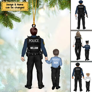 Police Family - Personalized Police Officer Acrylic Christmas / Car Hanging Ornament