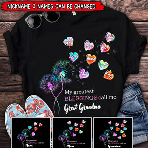 Personalized Grandma Flower Heart T-shirt