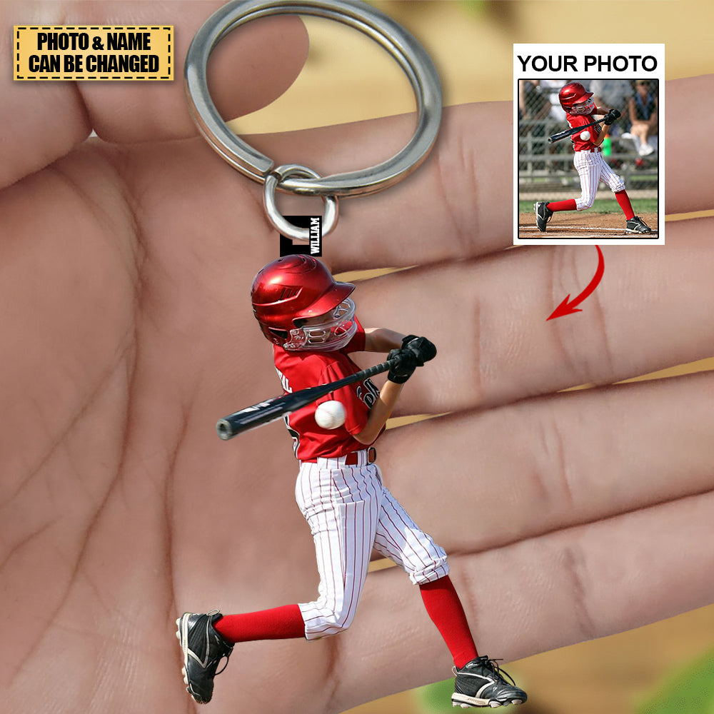 Personalized Acrylic Keychain - Gift For Baseball/Softball Lovers- Custom Your Photo
