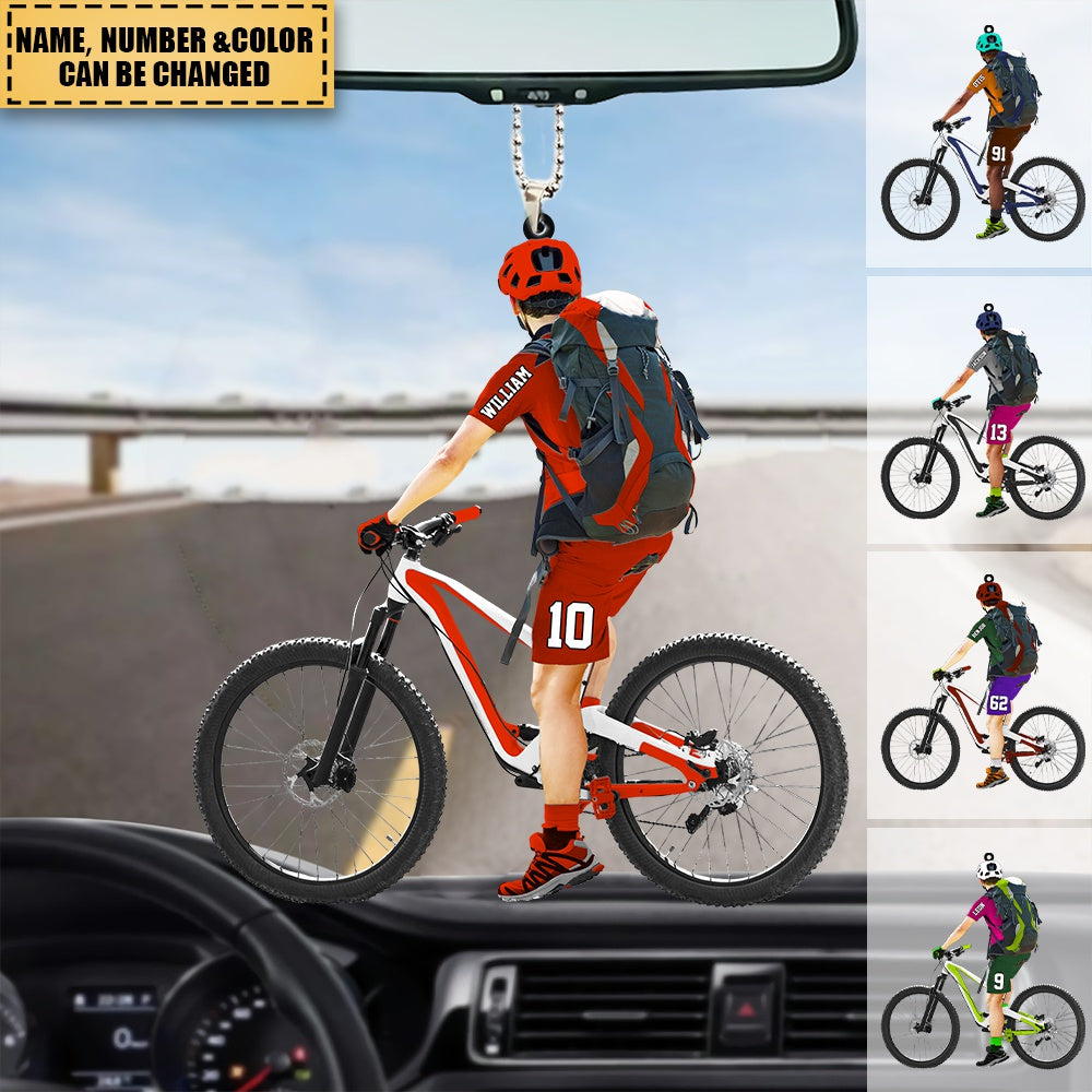 Personalized Apperance And Name  Acrylic Ornament - Gift For Mountain Bikers/Cycling Lovers