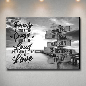 Ocean Dock with Saying Personalized Family Canvas