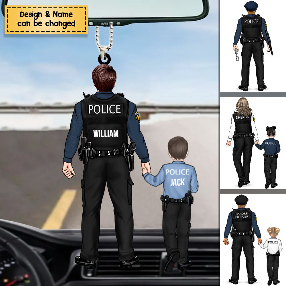 Police Family - Personalized Police Officer Acrylic Christmas / Car Hanging Ornament