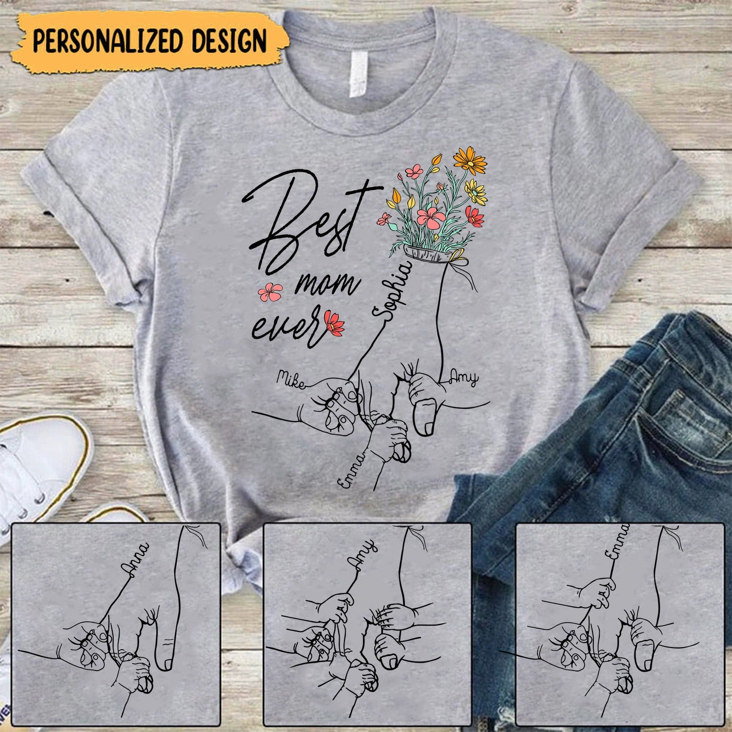 Holding Grandma/Mom's Hand - Personalized Shirt