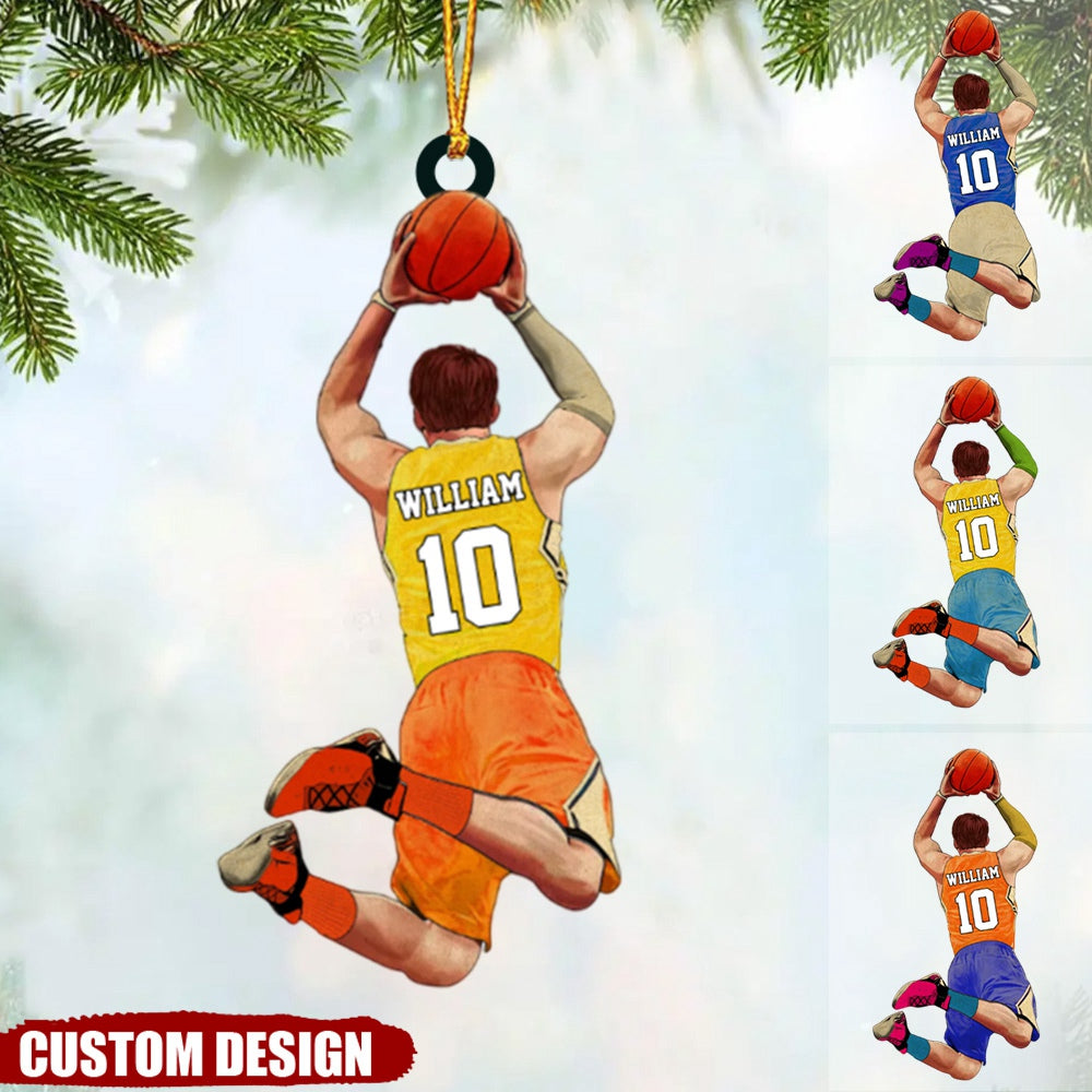 Personalized  Name, Number & Appearance - Acrylic Christmas / Car Oranment - Gift for Basketball Lovers
