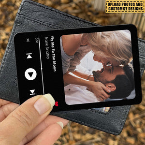 Custom Favorite Song Metal Wallet Card - Personalized Aluminum Photo Wallet Card - Valentine's Day Gifts For Him, Boyfriend, Husband