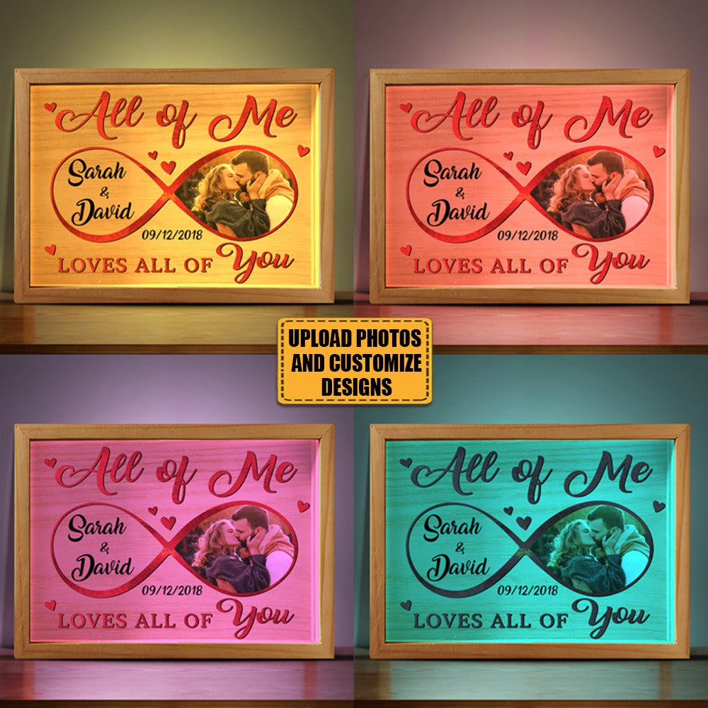 Custom Photo You're My End And My Beginning - Couple Personalized Custom Frame Light Box - Gift For Husband Wife, Anniversary