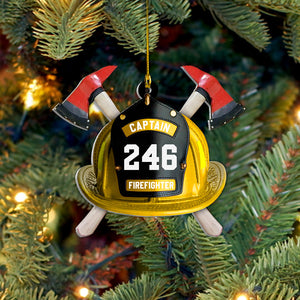 Personalized Firefighter's Helmet Flat Acrylic Acrylic Ornament