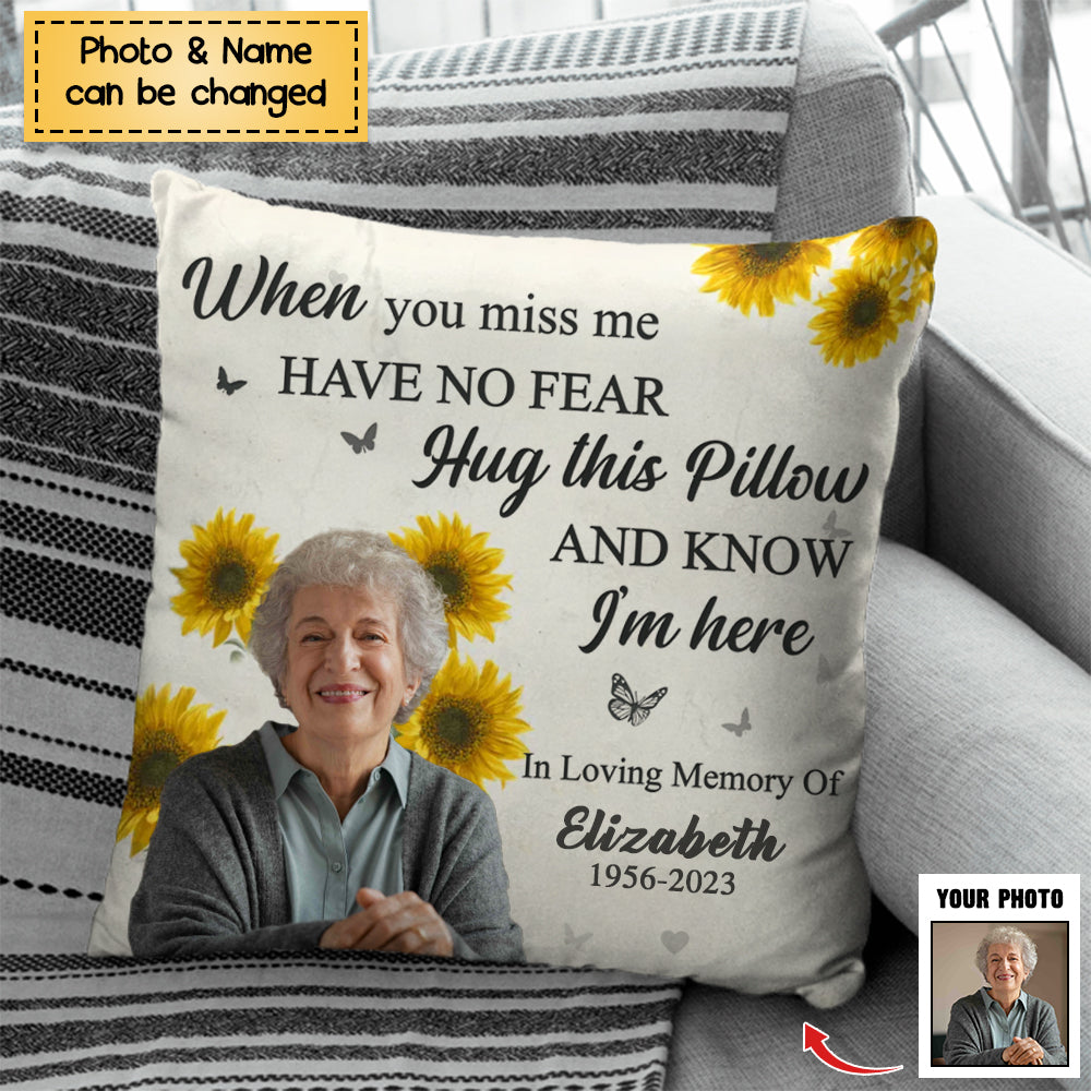 Custom Photo You're Never Out Of My Mind - Memorial Personalized Custom Pillow