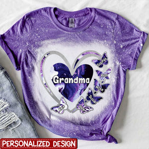 Grandma, Mom, Nana Heart Butterfly Kids - Personalized 3D T-Shirt