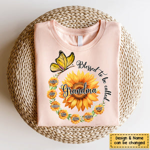 Blessed To Be Called Grandma Sunflower - Personalized Shirt