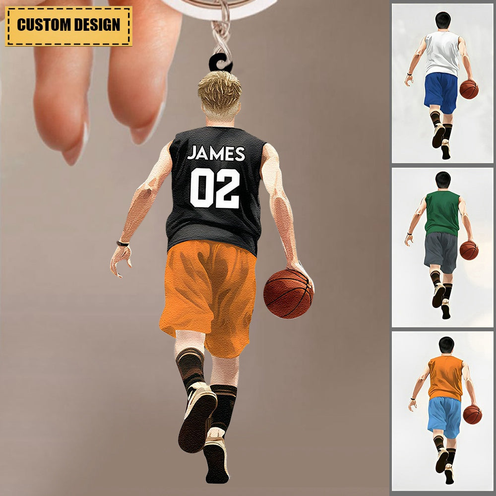 Personalized Acrylic Keychain - Gift For Basketball Lovers