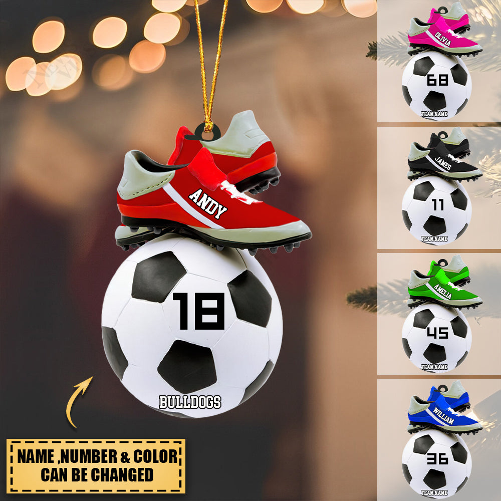 Personalized soccer Christmas Ornament-Great Gift Idea For Soccer Players&Soccer Lovers