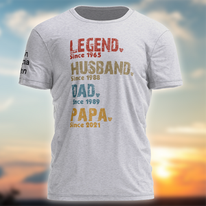 Personalized Vintage Legend Husband Dad Papa Since T-Shirt