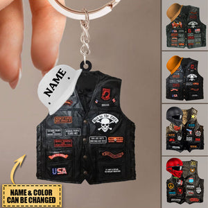 Biker Jacket, Personalized Acrylic Keychain For Speed Lovers