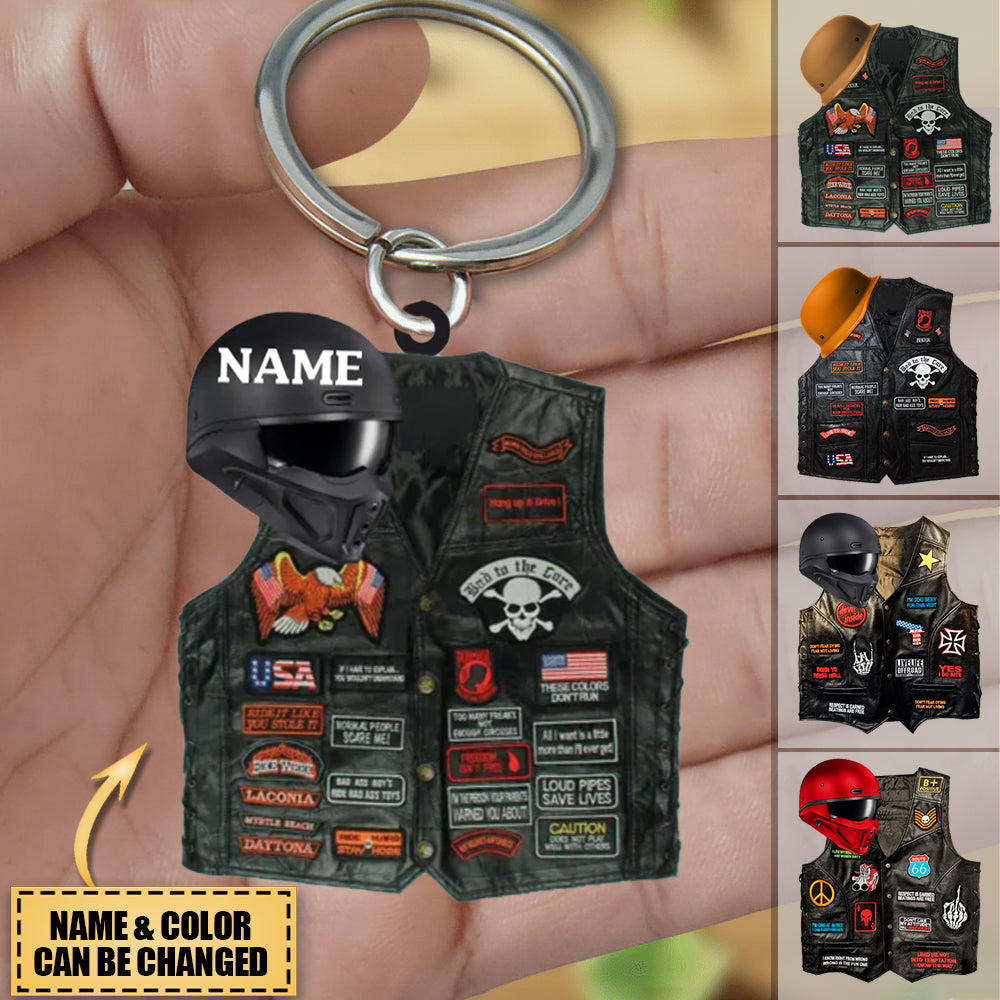 Biker Jacket, Personalized Acrylic Keychain For Speed Lovers
