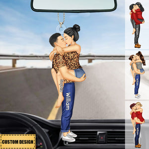 Couple Kissing - Gift For Couples - Personalized Car Ornament