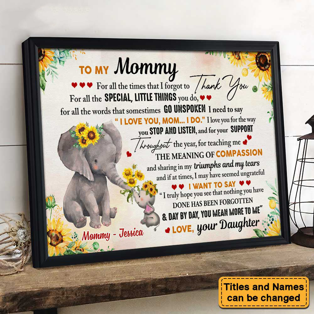 Personalized To My Mom I Love You Poster