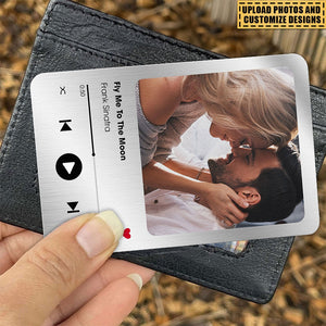 Custom Favorite Song Metal Wallet Card - Personalized Aluminum Photo Wallet Card - Valentine's Day Gifts For Him, Boyfriend, Husband