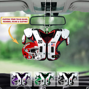 Personalized American Football Shoulder Pads And Helmet Hanging Ornament-Christmas Ornament As Well