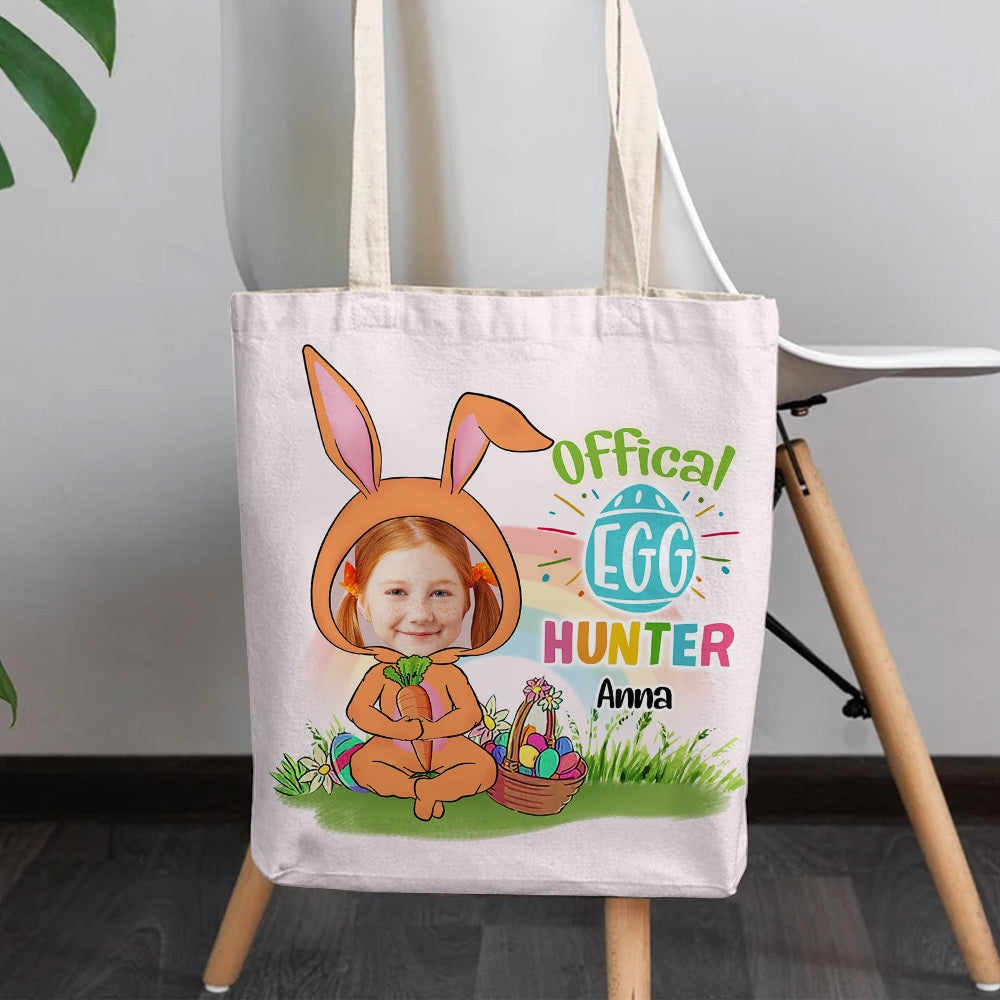 Personalized Easter Custom Face Kid Tote Bag, Gift For Grandchild Mom Grandma