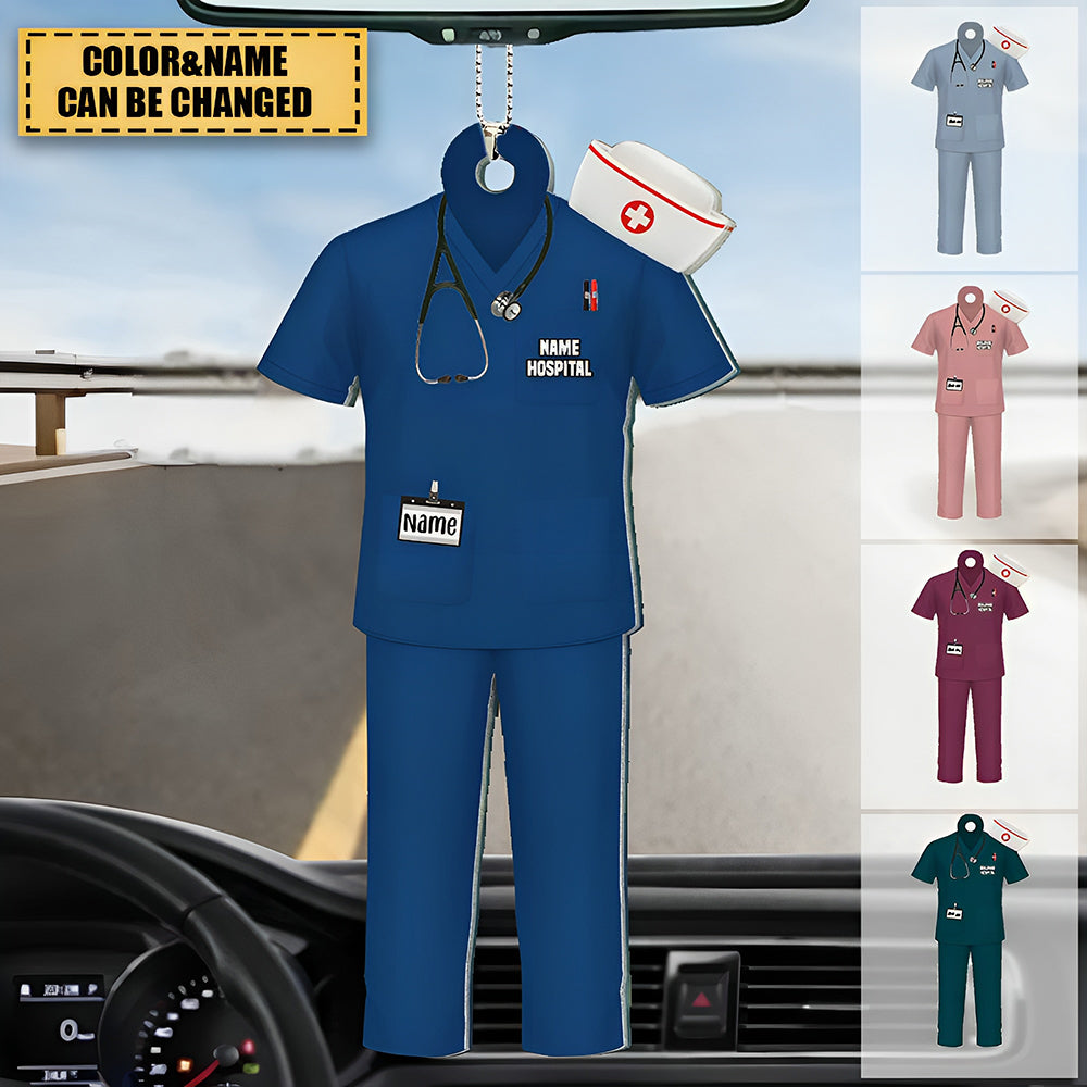 Nurse Uniform Ornament, Personalized Acrylic Christmas / Car Hanging Ornament