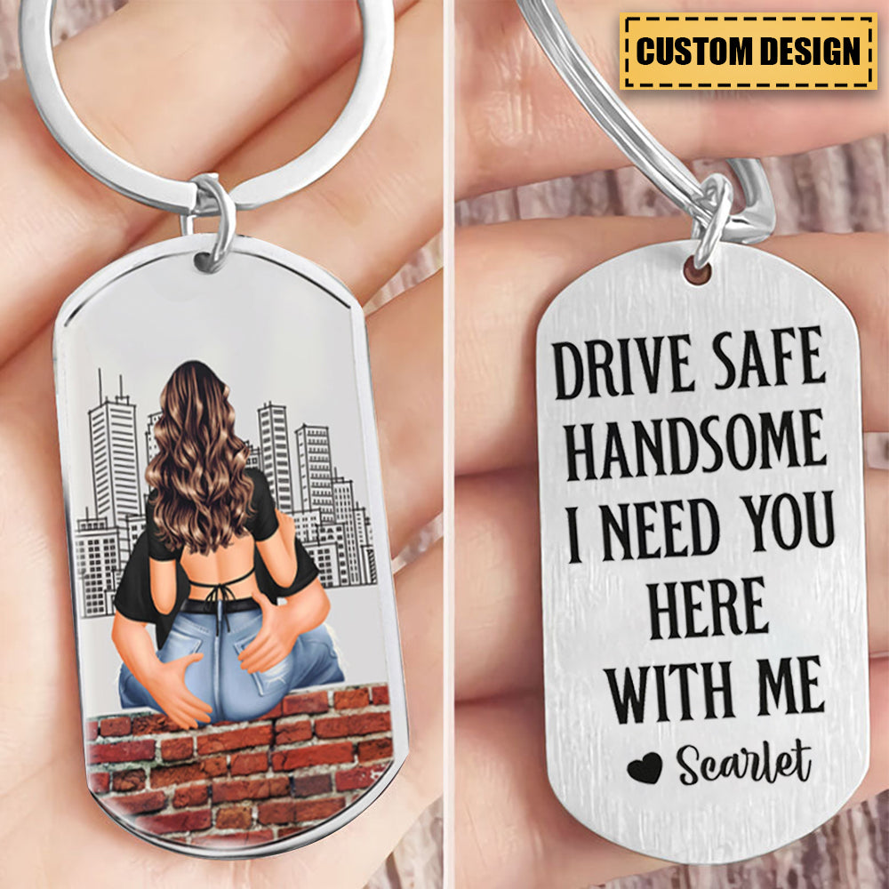 Drive Safe - Personalized Engraved Stainless Steel Keychain