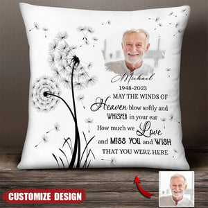 May the Winds of Heaven Memory -Personalized Memorial Pillow