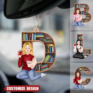 Just A Girl Who Loves Books, Personalize Car Ornament, Gifts For Book Lover