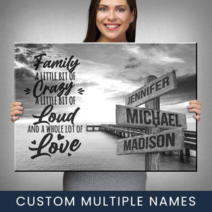 Ocean Dock with Saying Personalized Family Canvas