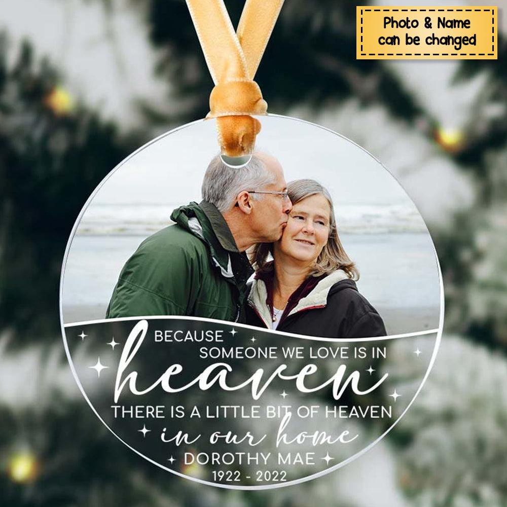 Personalized Memorial Christmas Ornament, In Loving Memory Custom Photo Ornament, Loss of Loved One Grandparents Grandmother Mom Dad
