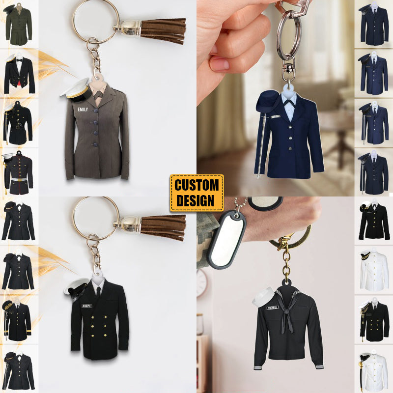 Uniform On A Clothes Hanger- Personalized Keychain