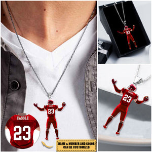 Personalized American Football Stainless Steel Necklace-Great Gift Idea For Football Lovers