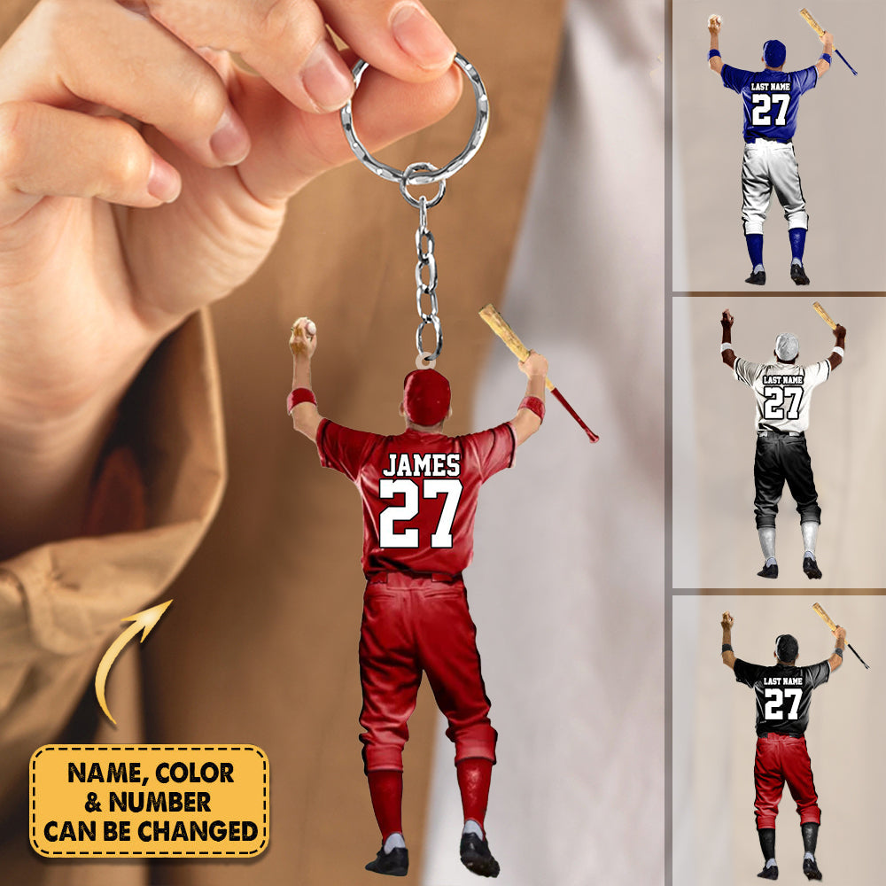 2024 New Release Personalized Baseball Player Keychain