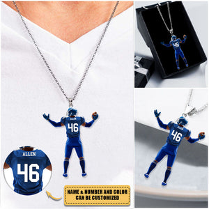 Personalized American Football Stainless Steel Necklace-Great Gift Idea For Football Lovers