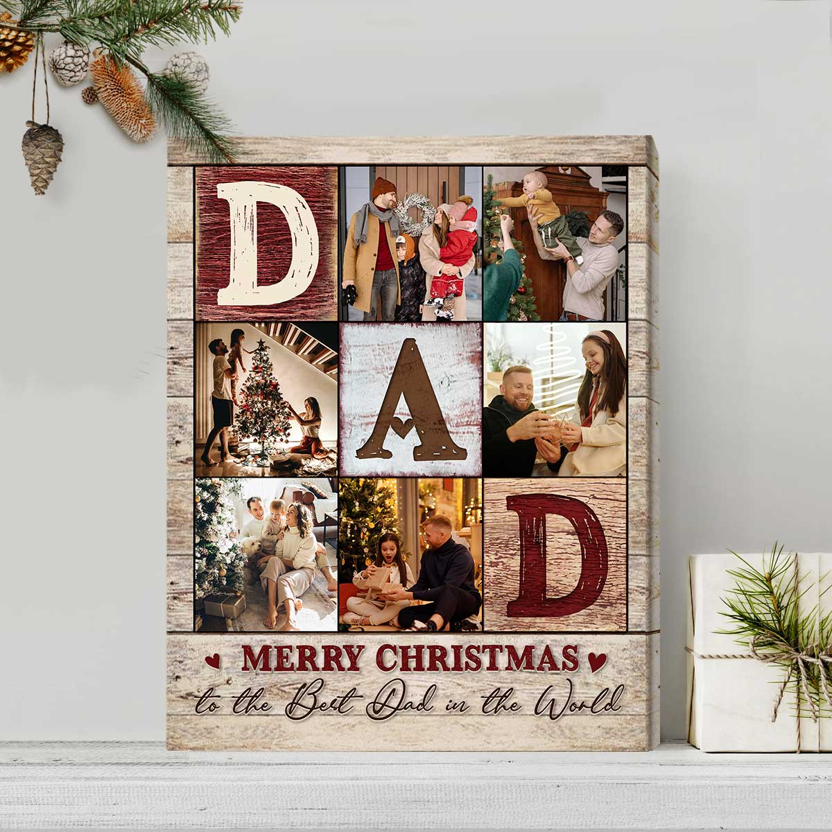 Dad Photo Collage Canvas Poster, Personalized Gifts For Dad, Best Father’s Day Gifts