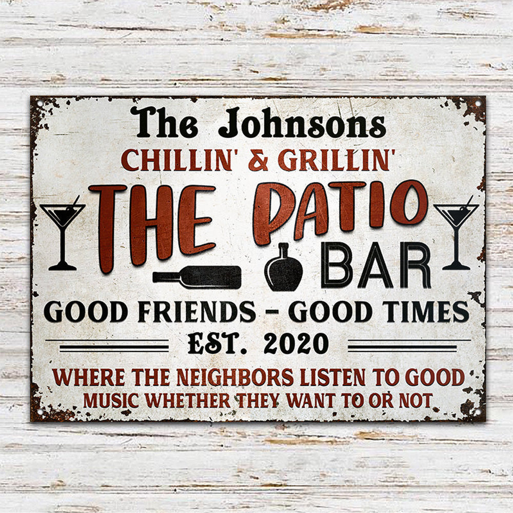 Personalized Deck Grilling Red Listen To The Good Music Custom Classic Metal Signs