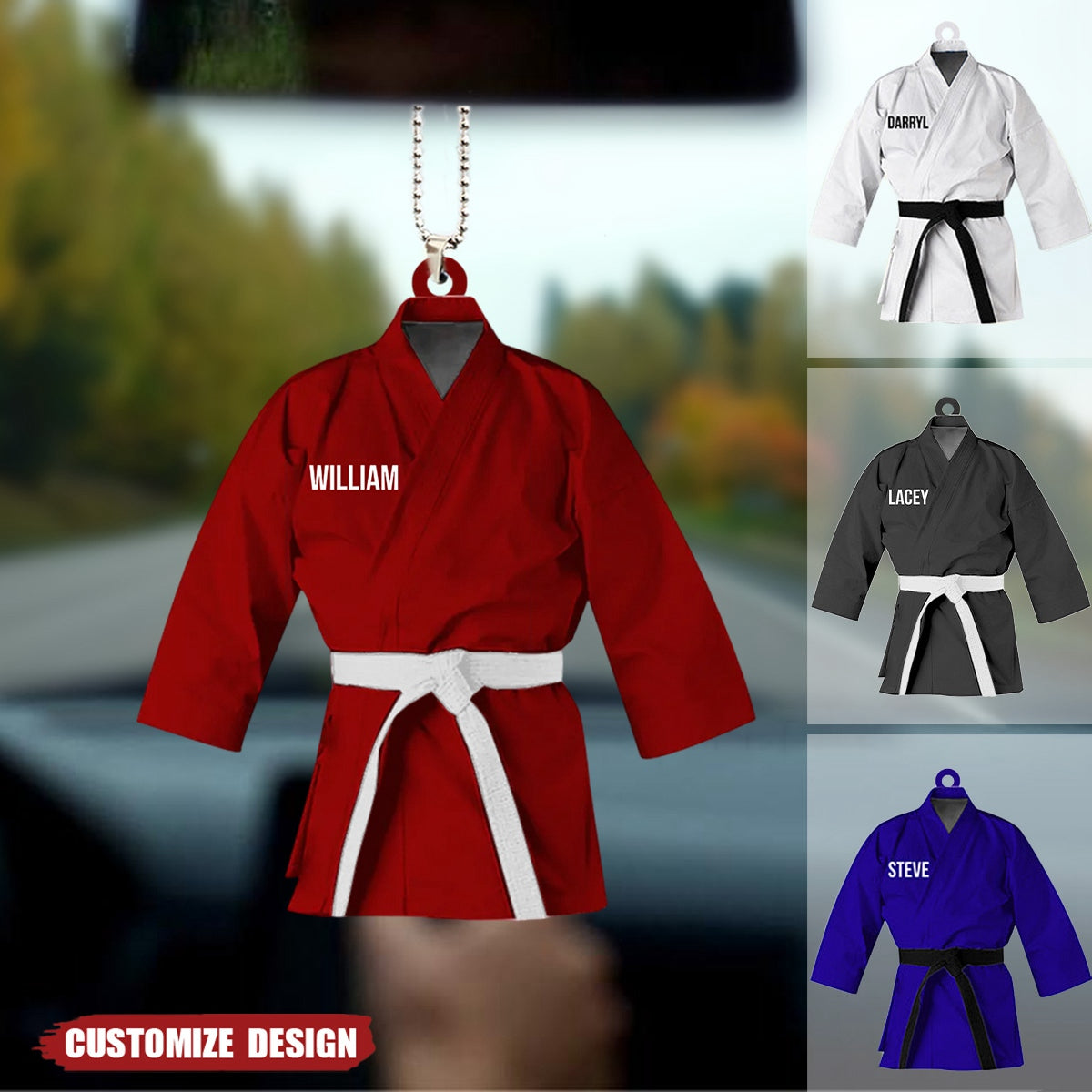 Personalized Karate Uniform Car Ornament