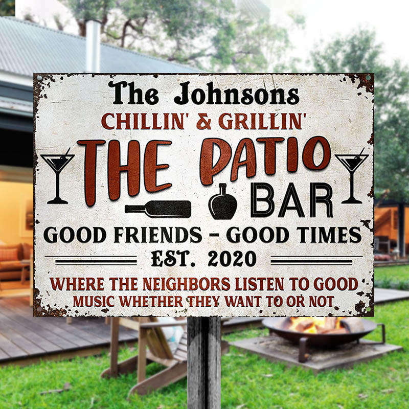 Personalized Deck Grilling Red Listen To The Good Music Custom Classic Metal Signs