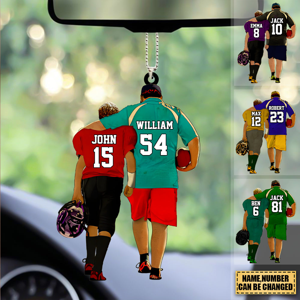 Personalized Football Players Gift For Son/Grandson Acrylic Car Hanging Ornament