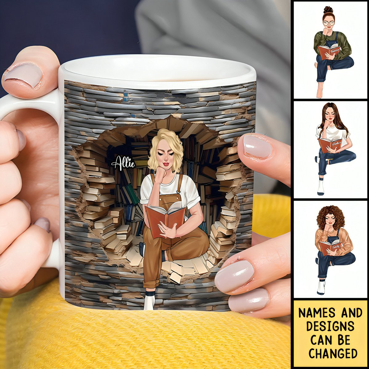 Personalized Gifts For Book Lovers Coffee Mug Reading Girl