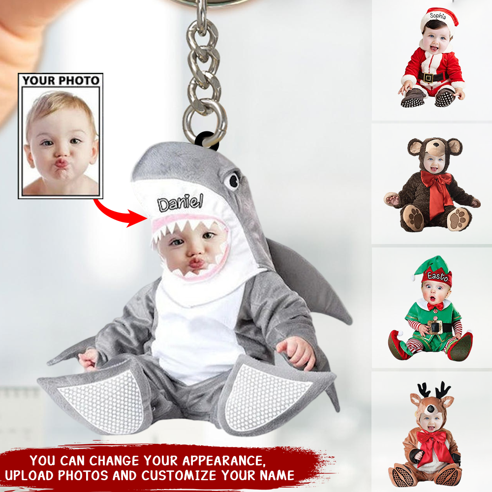 Personalized Photo Baby Acrylic Keychain-Custom Gift For New Baby First Acrylic Keychain