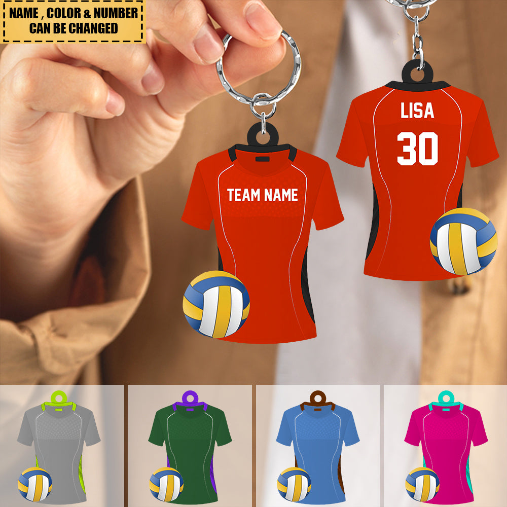 Volleyball Uniform - Personalized Flat Acrylic Keychain - Gift For Volleyball Players