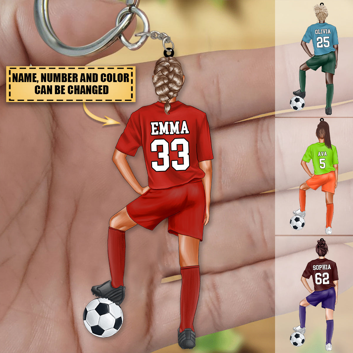 Personalized soccer player/lover Keychain